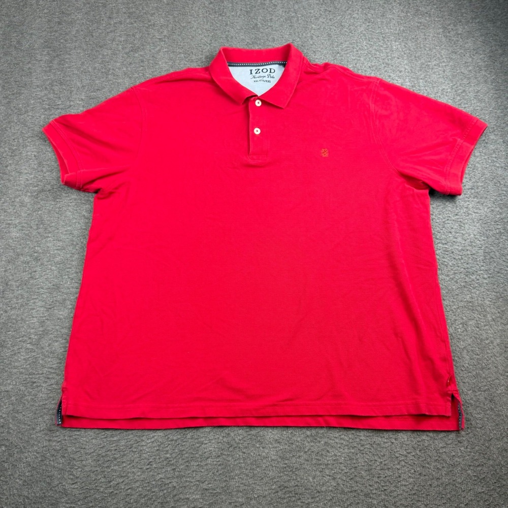 IZOD Heritage Polo Men's XXL Red Short Sleeve Pique Knit Cotton Shirt
